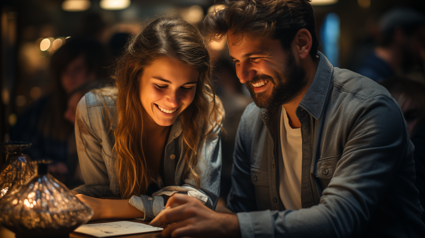 Pareja feliz luego de haber obtenido un crédito en CETELEM