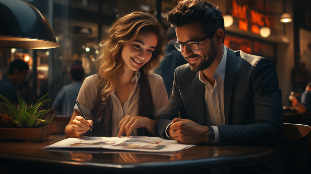 Matrimonio firmando un préstamo en prestalo